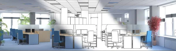 Visualización Interior Moderna Ilustración — Foto de Stock