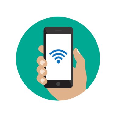 Smartphone kablosuz simgesi ile