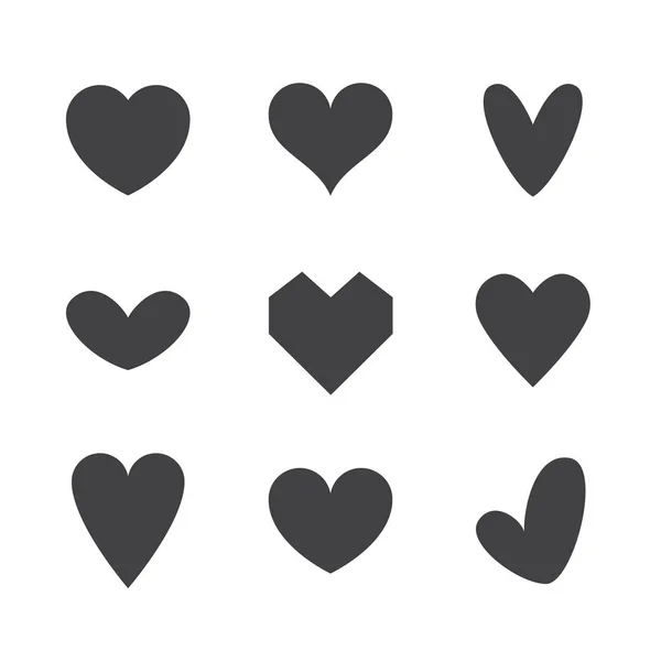 Conjunto de iconos del corazón — Archivo Imágenes Vectoriales