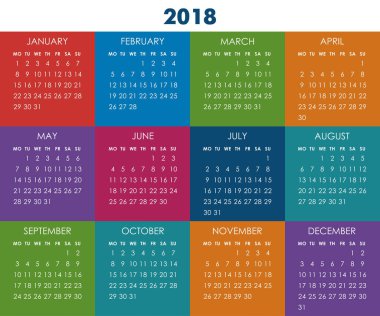 2018 Yıllık Takvim