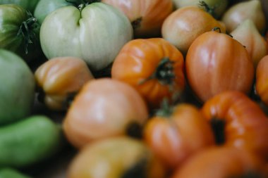 Homegrown domates yeşil ve kırmızı