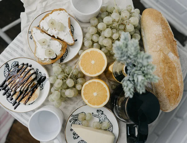 French breakfast on the table — Stock Photo, Image