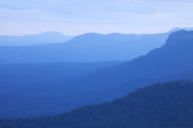 Layers of mountains at dusk, Blue Mountains, NSW, Australia clipart