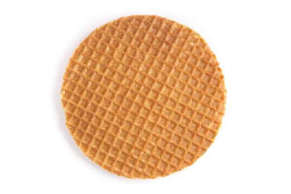 Galleta holandesa stroopwafel sobre fondo blanco — Foto de Stock