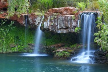 Waterfalls at Fern Pool in Karijini National Park, Western Austr clipart