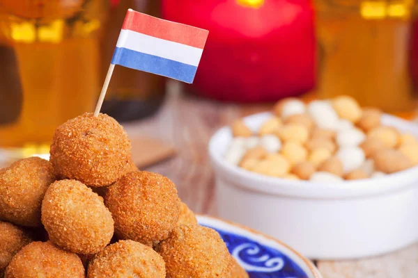 Dutch food: 'bittergarnituur' or 'bitterballen', deep fried snacks