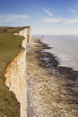 İngiltere'nin güney kıyısında Beachy Head, uçurumlar