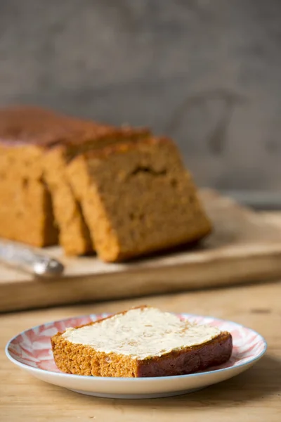 Traditional Dutch spice bread or \'ontbijtkoek\' with butter