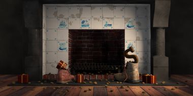 Hollanda tatil Sinterklaas için şömine tarafından ayakkabılar