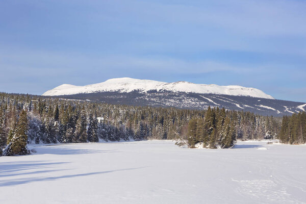 The mountain of Trysil in Norway in winter