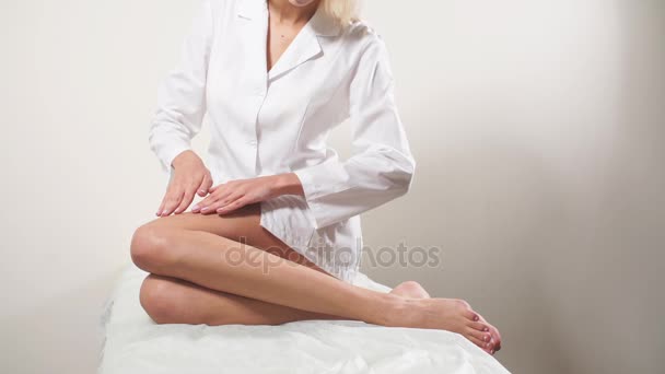 Womans Hand Touching Sexy Long Legs Young Female Touching Her Perfect Hairless Smooth Soft And Silky Skin Beauty Body Care Concept Stock Footage Womans Hand Touching Sexy Long Legs Young Female Touching Her Perfect Hairless Smooth Soft And Silky Skin Beauty Body Care Concept Stock Footage