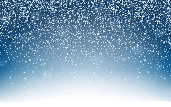 Snö bakgrunden med lightning. Blå himmel och snöflingor - isolerade vektor — Stock vektor