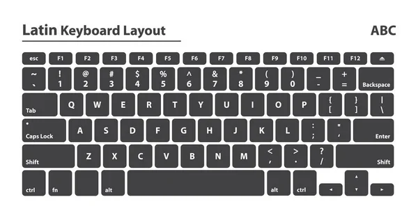 Ensemble clavier alphabet latin - Illustration vectorielle isolée — Image vectorielle