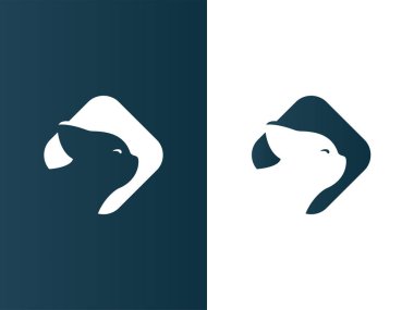 Kedi logo zarif iş modern - izole vektör çizim
