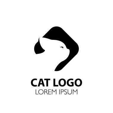 Kedi logo zarif iş modern - izole vektör çizim