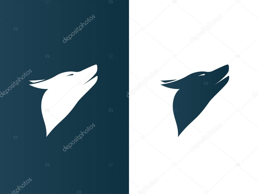 Dog Wolf Logos set minimalistic Icon - Isolated Illustration