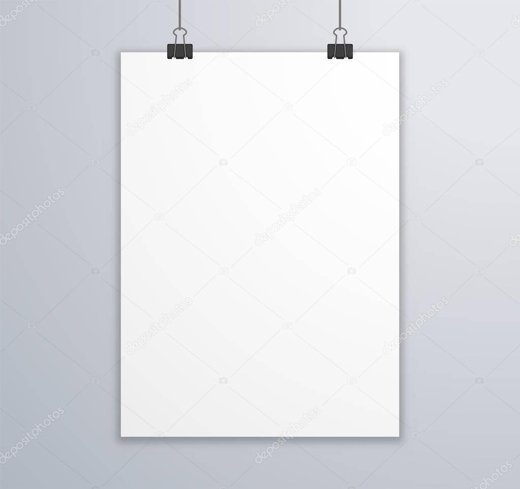 Poster paper mockup a4 banner - isolated vector illustration
