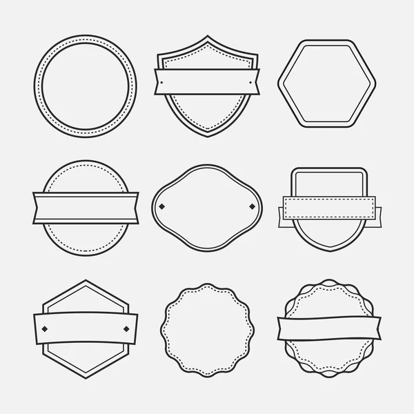 Molduras de logotipo em branco desenhadas rabiscar esboço - ilustração vetorial isolado —  Vetores de Stock