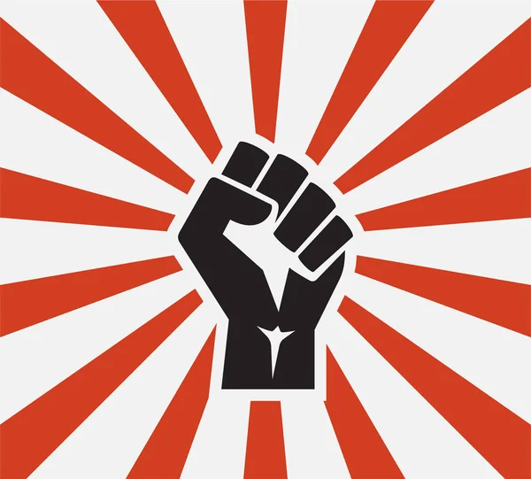 Raised fist black logo icon poster - isolated vector illustration — Stock Vector