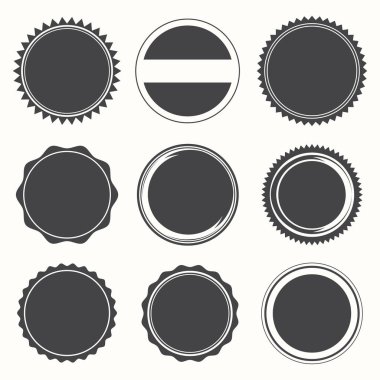 Boş yuvarlak pullar için Logo (keskin ve yuvarlak kenarları) - izole illüstrasyon