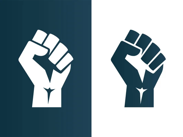 Yumruk logo simgesi poster - izole vektör çizim kaldırdı