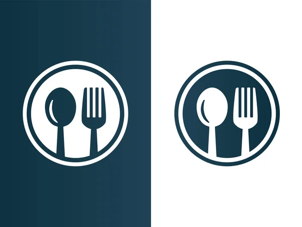 Ложка ресторану та логотип набору виделки ізольовані Векторні ілюстрації — стоковий вектор