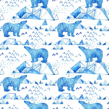 Soyut suluboya kutup kış arka plan.