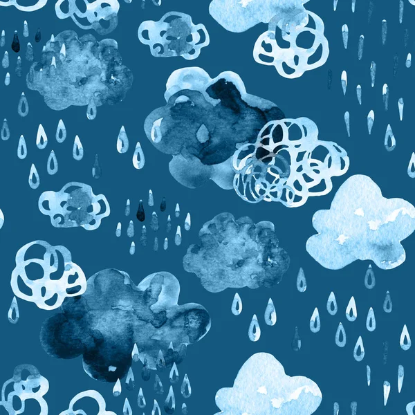 水彩落ちるシャワーのシームレス パターン. — ストック写真