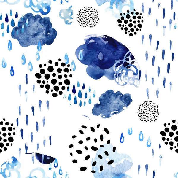 Suluboya sonbahar duş seamless modeli.