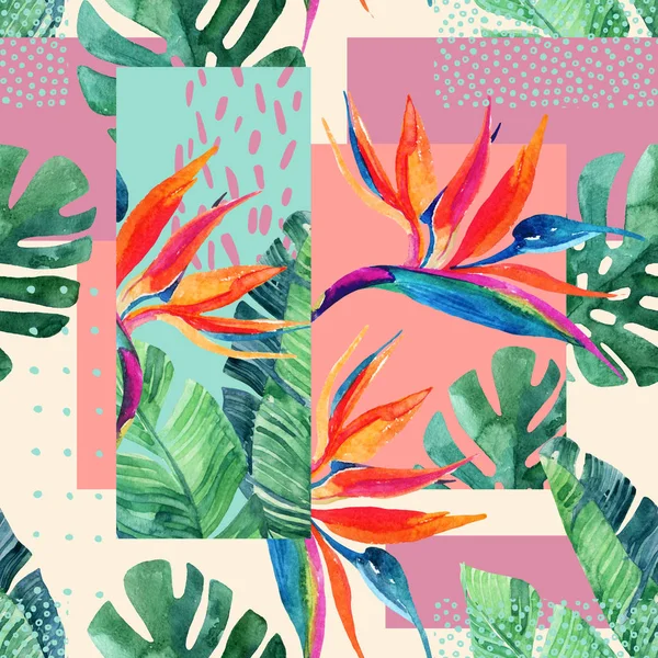 Abstraktes tropisches Sommerdesign im minimalistischen Stil. — Stockfoto