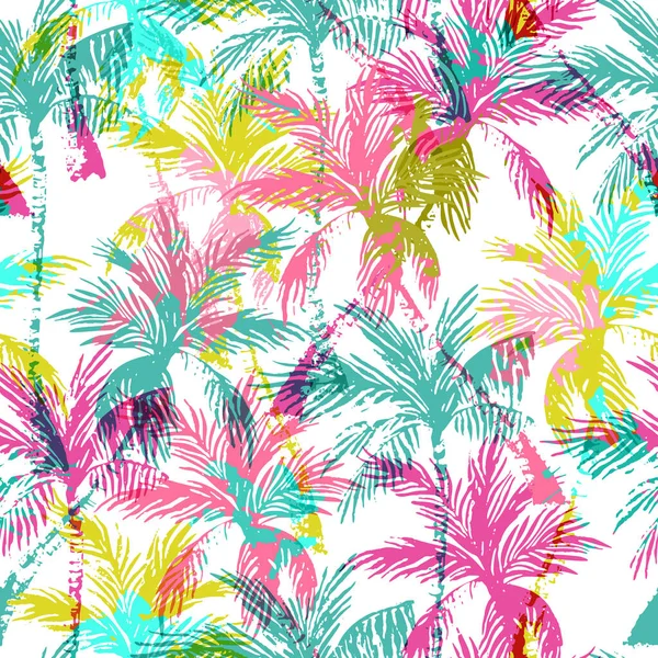 Abstrakt färgglada palmer sömlösa mönster. — Stockfoto