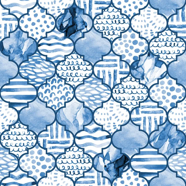 Абстрактный геометрический безморский узор в монохромных морских синих цветах. — стоковое фото