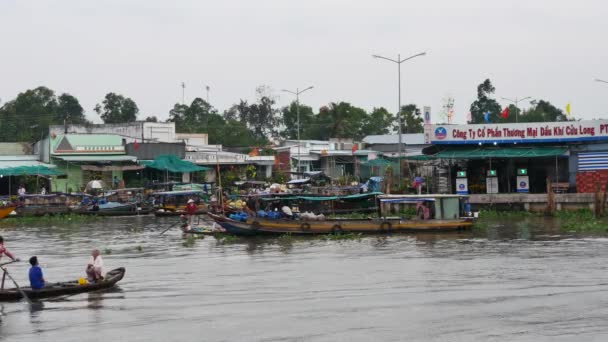 Mercado flotante de Cai Rang — Vídeo de stock