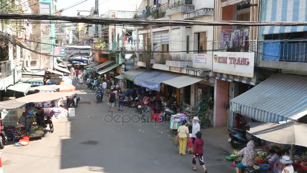 Chi Minh Stad Vietnam Juni 2016 Markt Oud Appartement Chi — Stockvideo