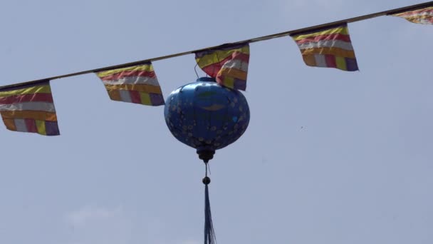 Paper lanterns in sky — Stock Video