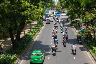 Ho Chi Minh, Vietnam - 11 Mart 2017: Motosiklet trafik Ho Chi Minh City. Güney Vietnam'da bulunan, ülkenin en büyük kenti, nüfusu 8 milyon