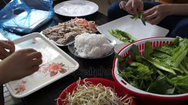 "GOI cuon"Vietnam gıda — Stok video