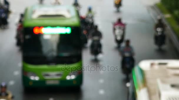 Uit de focus. Rush hour en verkeer geluid — Stockvideo