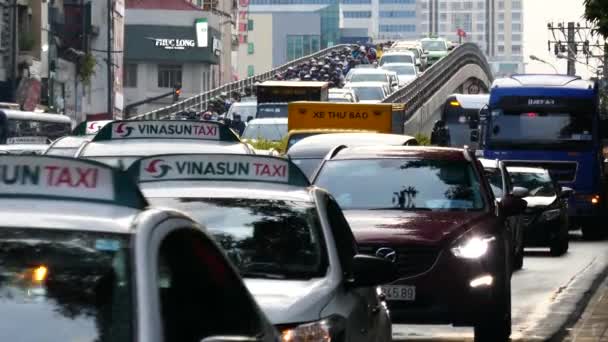 Chi Minh Vietnam Março 2017 Hora Ponta Som Trânsito Milhares — Vídeo de Stock