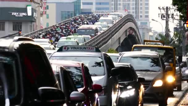 Traffic jam in Ho Chi Minh city — Stock Video