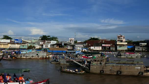 Mercado flotante de Cai Rang — Vídeo de stock