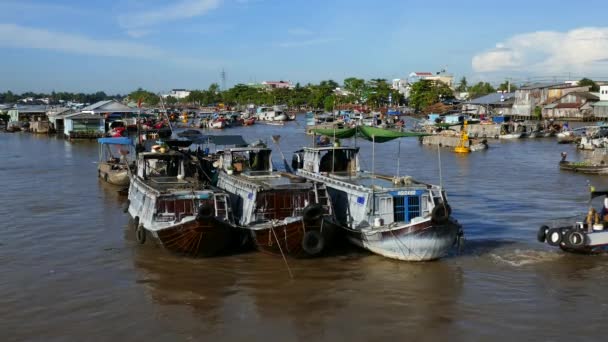 Cai rang schwimmende Markt — Stockvideo