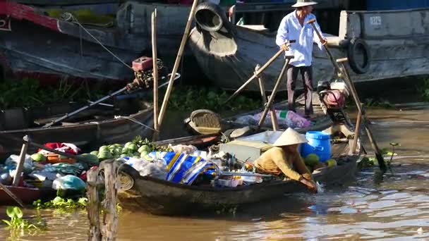 Cai rang schwimmende Markt — Stockvideo