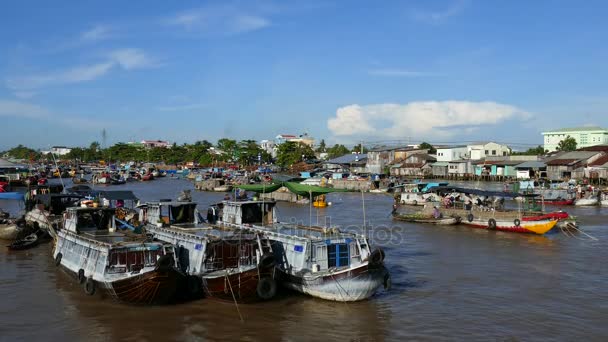 Cai Rang floating market — Stock Video