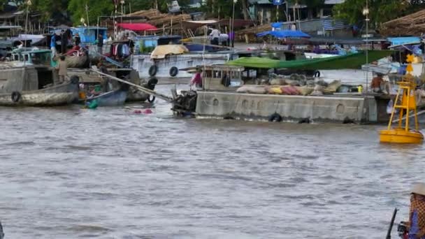 Cai rang schwimmende Markt — Stockvideo