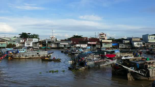 Kann tho floating market — Stockvideo