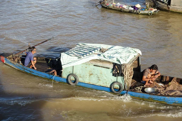 Mercado flotante de Cai Rang — Foto de Stock