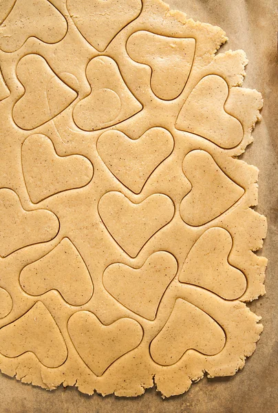 Roll out the dough to cut out heart shapes