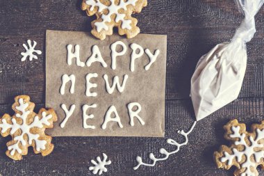 Noel gingerbread, yazıt ve krema şeker bir çanta bir