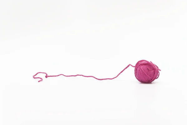 Gatinho cinza brincando com rosa clew isolado — Fotografia de Stock